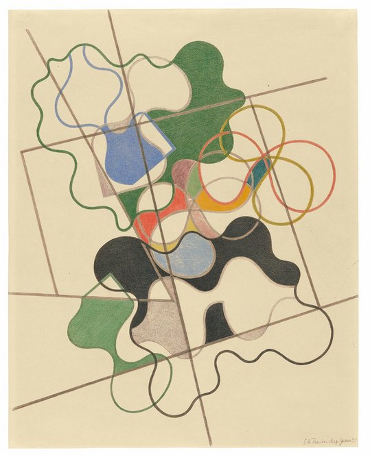 Geometric and undulating by Sophie Taeuber-Arp, 1941 Museo d'Arte della Svizzera Italiana,Lugano, Switzerland. Collection Cantone Ticino
