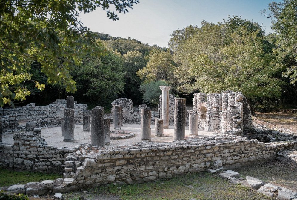 Butrint National Park: Butrint's early Byzantine Baptistery in the ancient city.