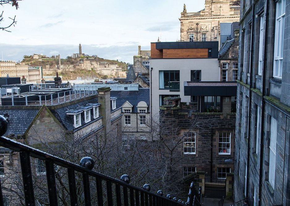 The Advocate’s Close development seen from the top of the News Steps, looking east towards Calton Hill.