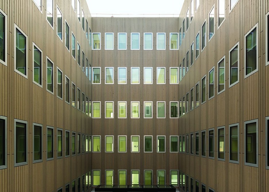 Two central courtyards allow light into study room cells.