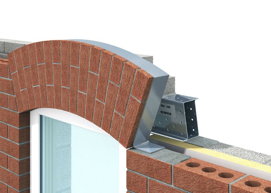 IG Brick Slip Feature Lintels are delivered to site with bricks bonded for final pointing.