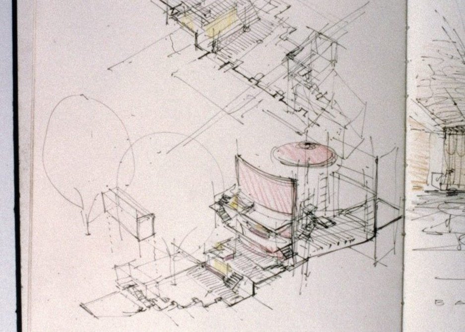 Sketch by Steve Tompkins for the remodelling of the Royal Court Theatre.