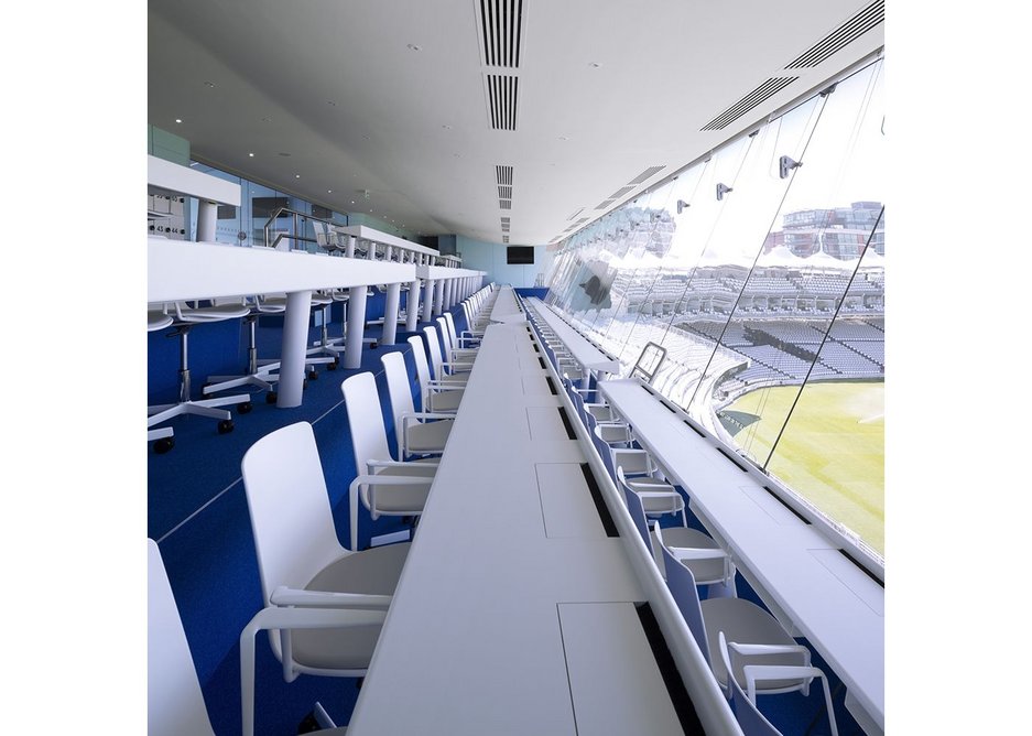 David Miller was appointed for the 2017 refurbishment of the JP Morgan Media Centre at Lord's, having been project architect for the original Stirling prize-winning building while working at Future Systems.