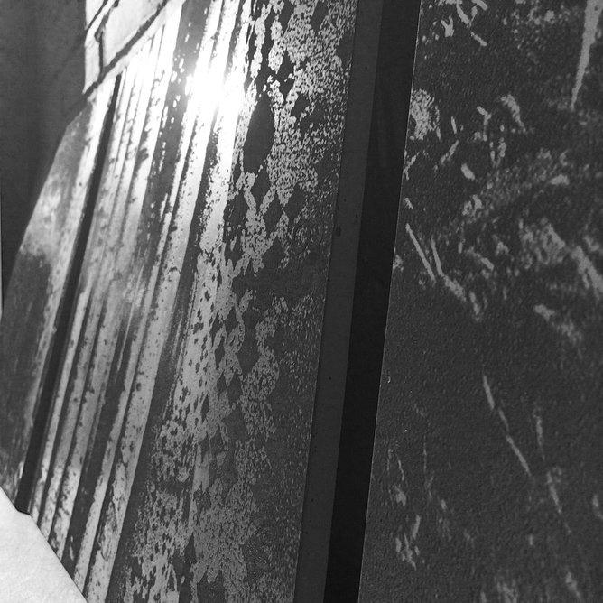Detail of sample panel for the Silver Forest public artwork, created by Graphic Relief for Kings Gate Walk. Photo: Lynch Architects