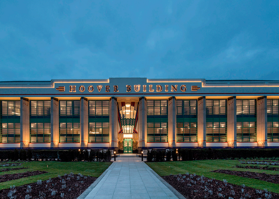 Renovation of the art deco Hoover Building by Webb Yates was as structure and as architects. The embodied carbon of the work was 355kg CO2/m2, much of that spent on secondary glazing.