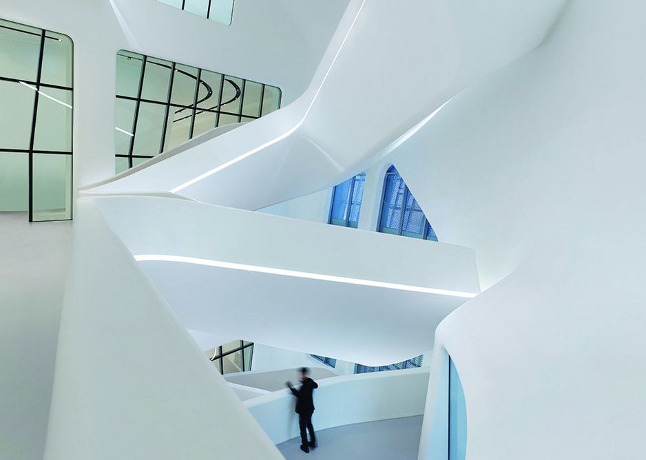 Central staircase within the design museum of DDP.