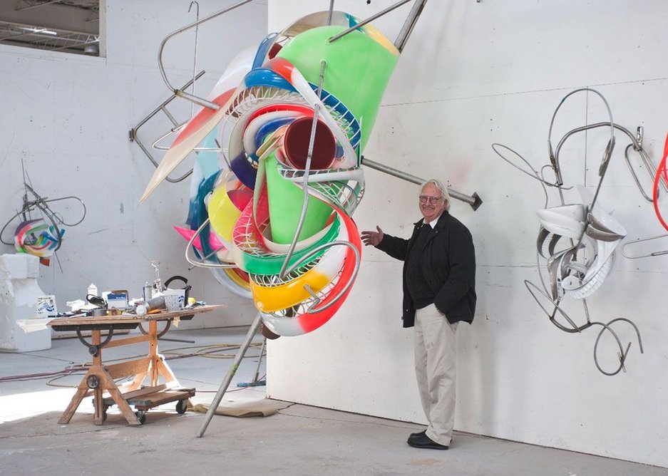 Richard Meier in Frank Stella’s studio. Courtesy Richard Meier & Partners Architects.