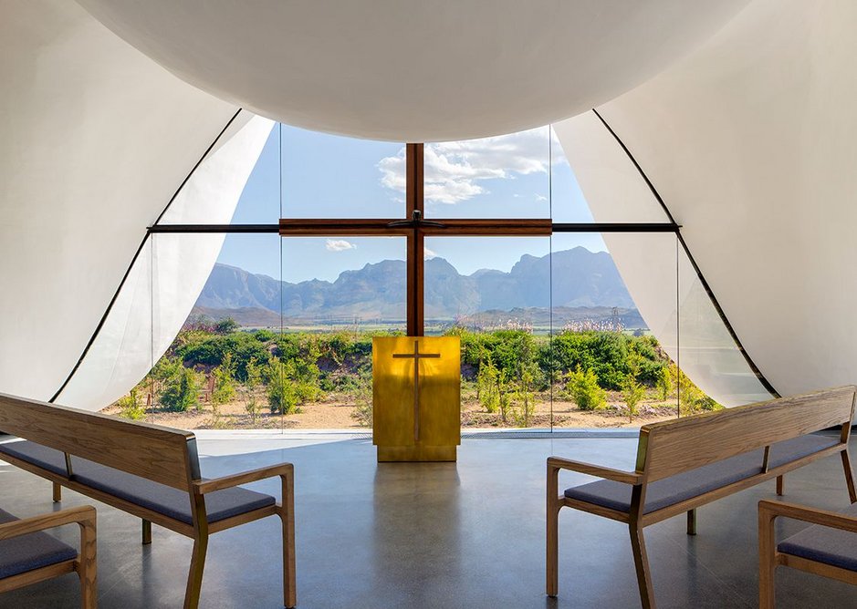 Window becomes crucifix on Bosjes Chapel.