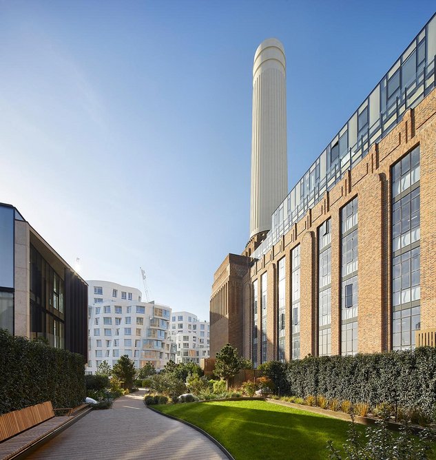 View down the flank of the power station, restored and adapted by Wilkinson Eyre.