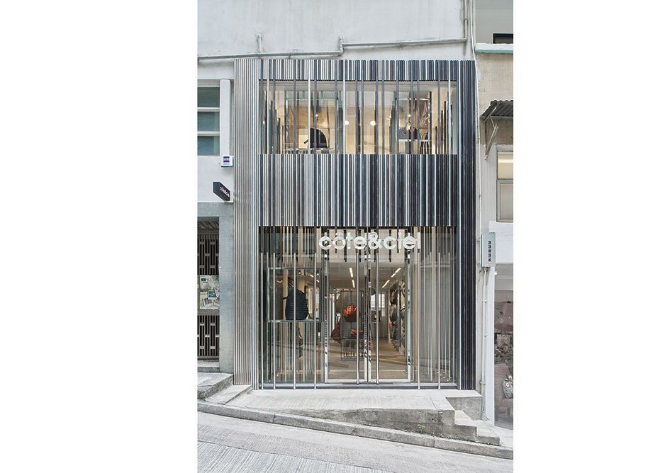 Côte&Ciel shopfront in Hong Kong plays with transparency and solidity.