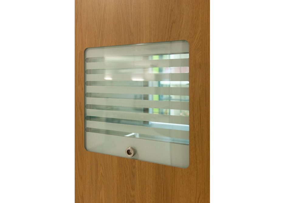 Hygiglaze flush-glazing creates a clean finish around the vision panel