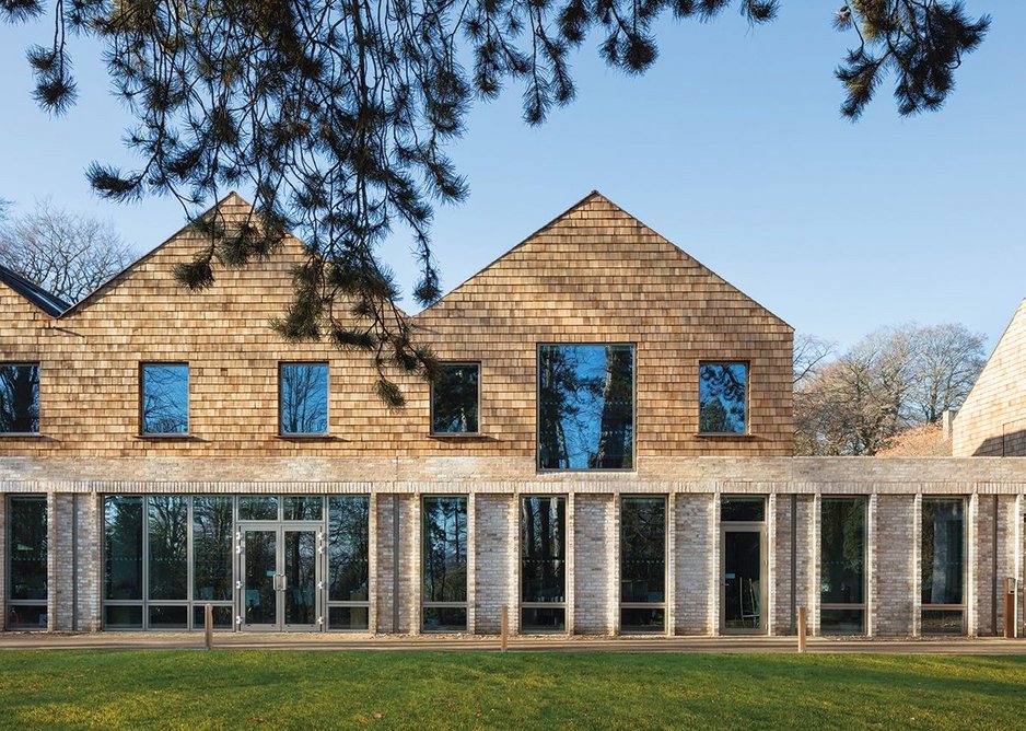 Kingswood saw the brick plinth of the prep school building as a slightly more grown up architecture, a sign of moving up the school towards the brick senior school.