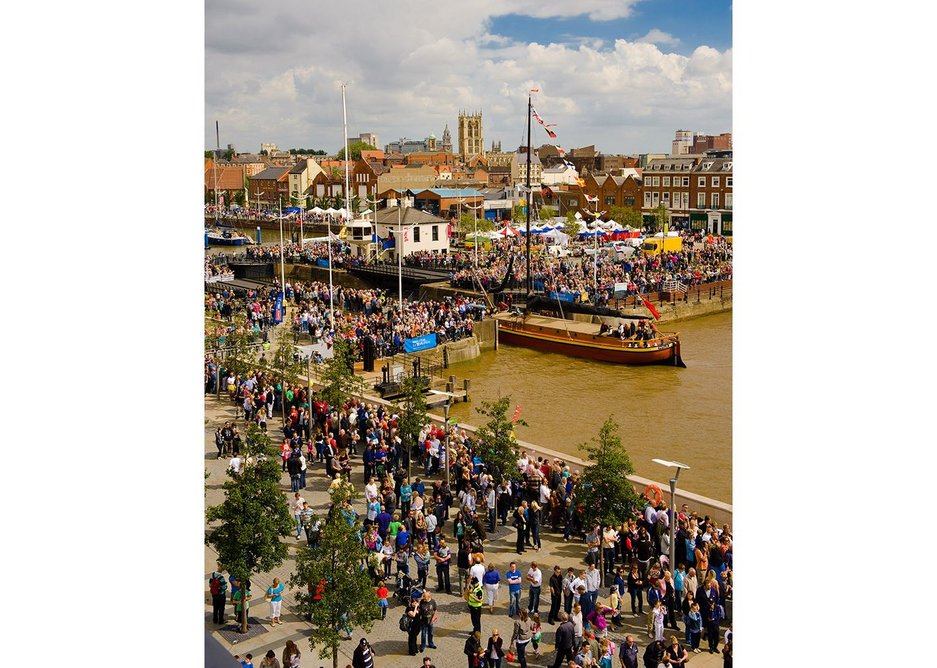 Hull port in celebratory mode.