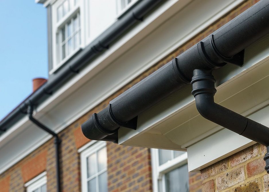The cast iron style gutters and downpipes are cost-effective in part because they are easier and quicker to install.