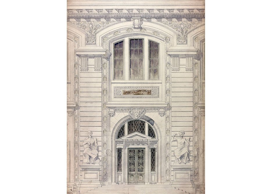 Design for Palais de Sciences – elevation detail, 1890-6.