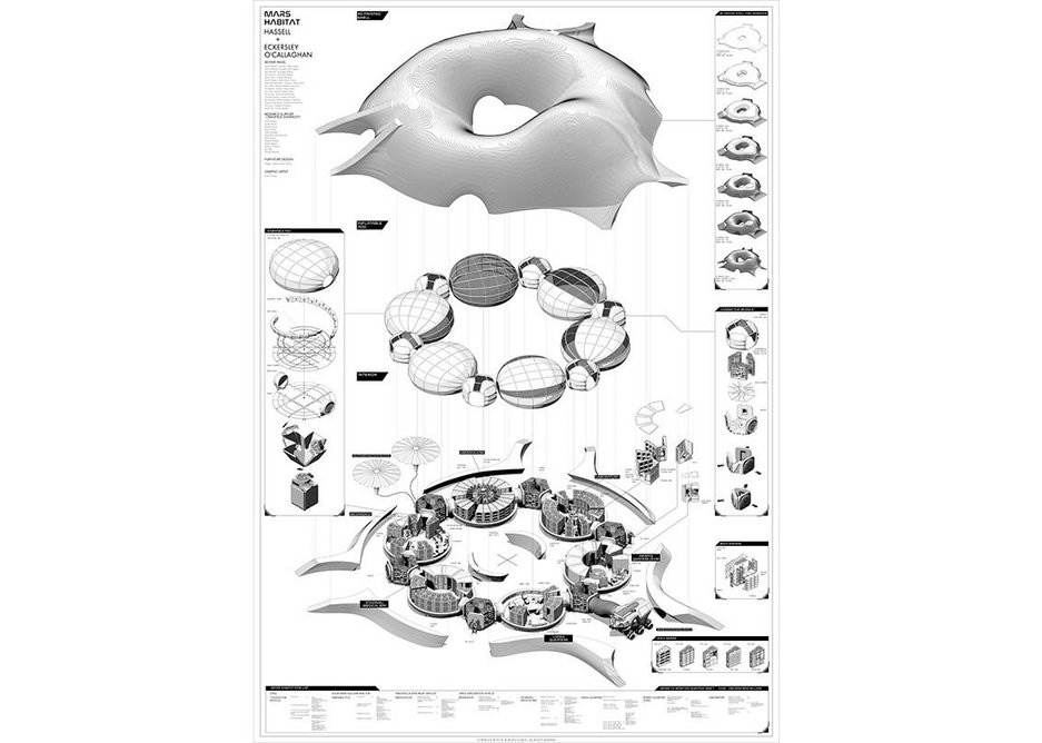 The habitat would be covered by a tough 3D printed shell designed to protect against gamma radiation from the sun