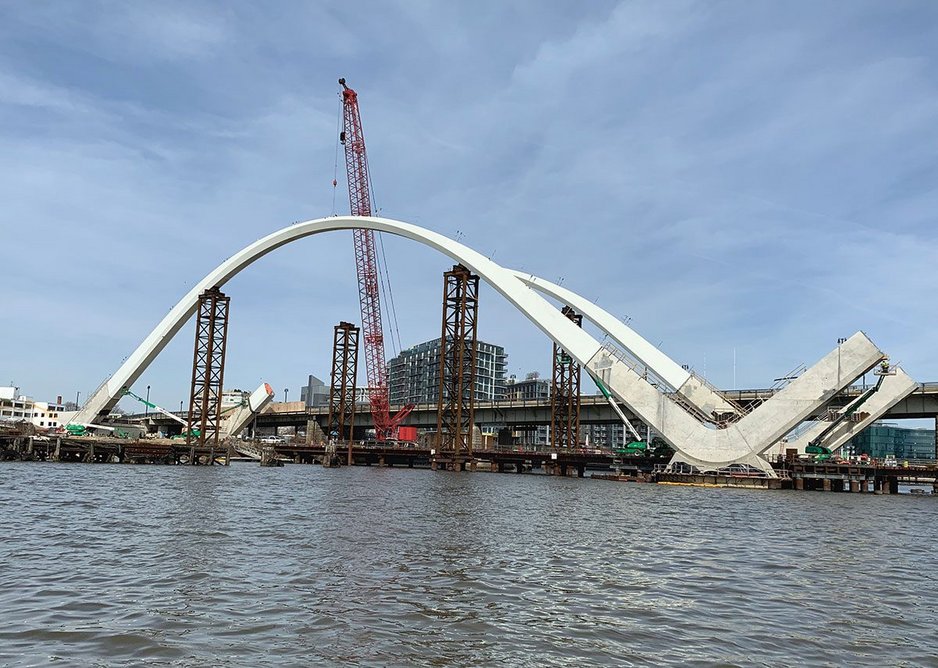 The arches of BEaM’s Frederick Douglass bridge, now under construction, challenge Washington’s height codes.