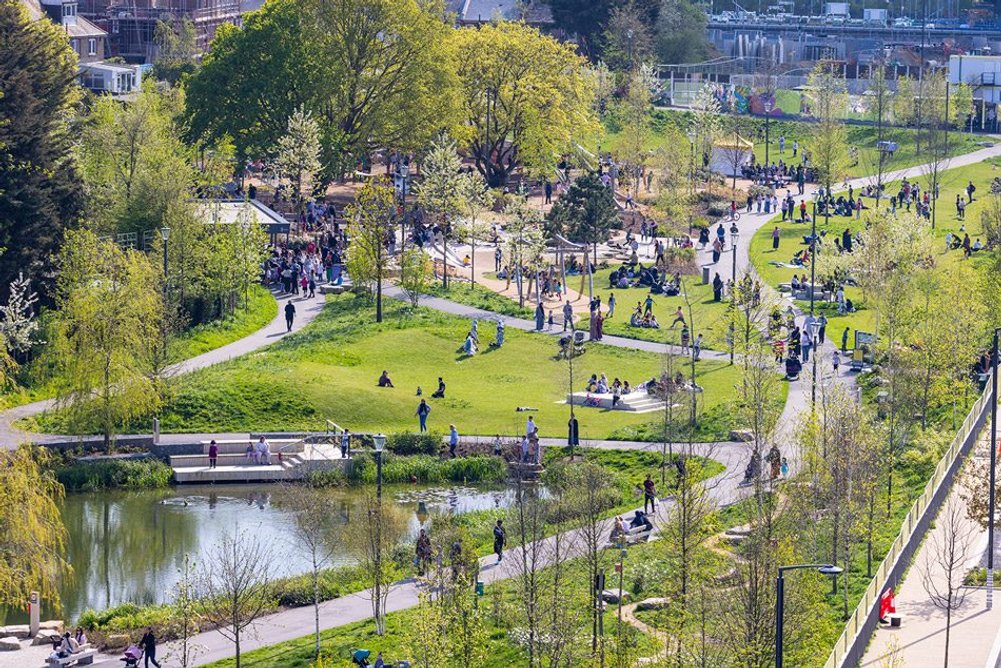 Townshends/ HTA's new Claremont Park is already in good use by local residents.