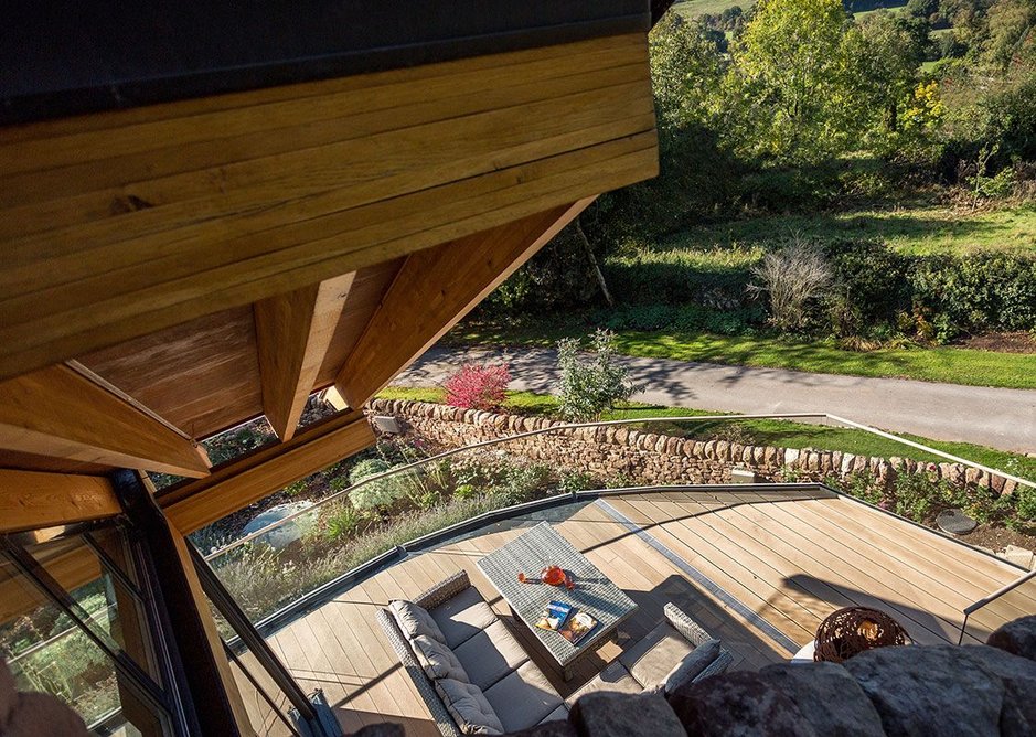 The laminated sycamore beams are made from trees in the nearby former quarry.