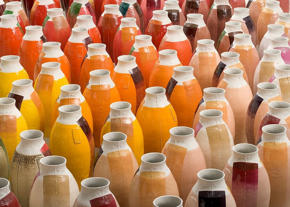 Coloured Vases (series 3) from Breathing Colour by Hella Jongerius at the Design Museum.