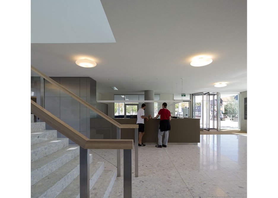 Entrance foyer with stair to council chamber above.