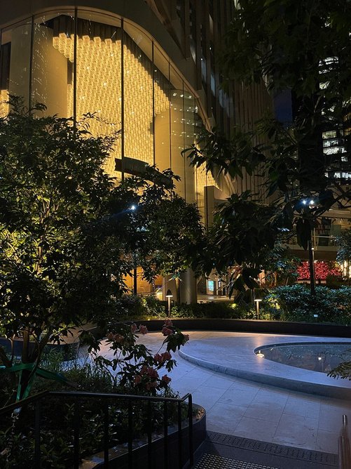 Lighting installation at Taikoo Place, Hong Kong. Credit: Speirs & Major Light Architecture