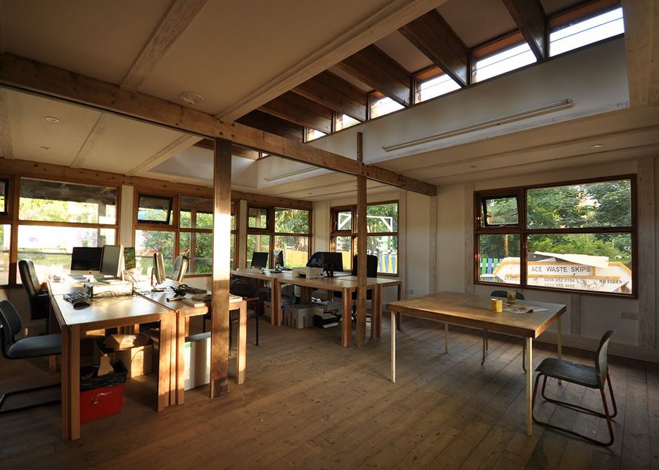 The Oasis office in the upcycled building.