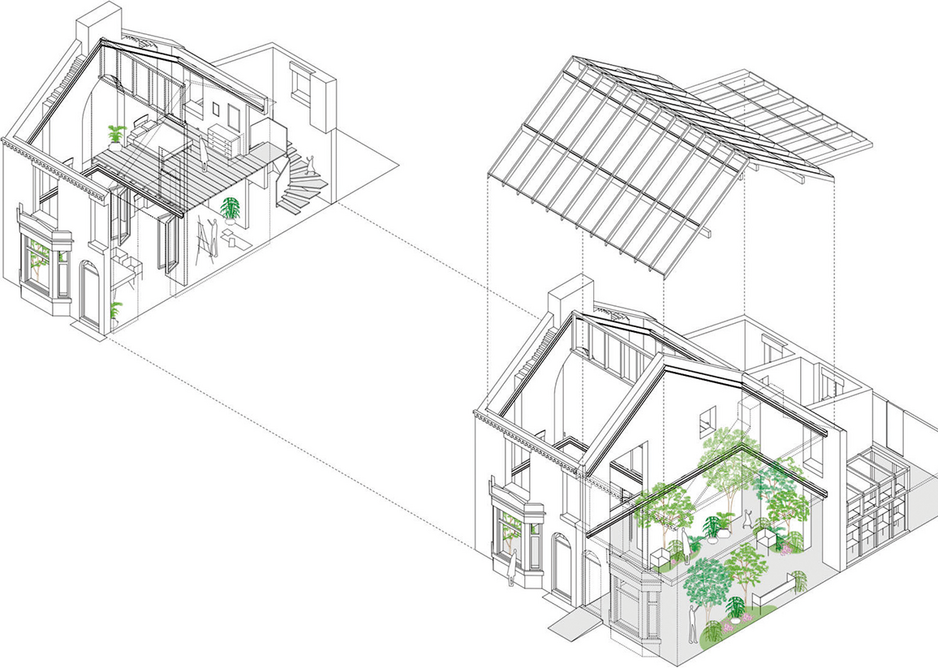 The Winter Garden forms only half of the project. Above, the artist in residence space will fund itself as an airbnb for half the year.