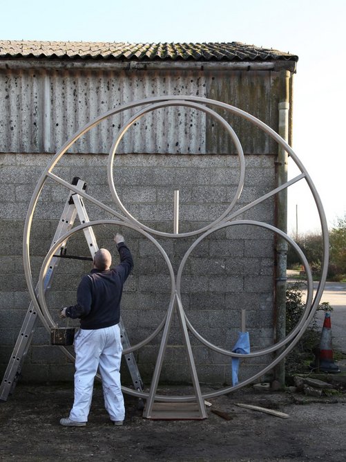 Constructing the frame for the wind turbines at A Room for London.