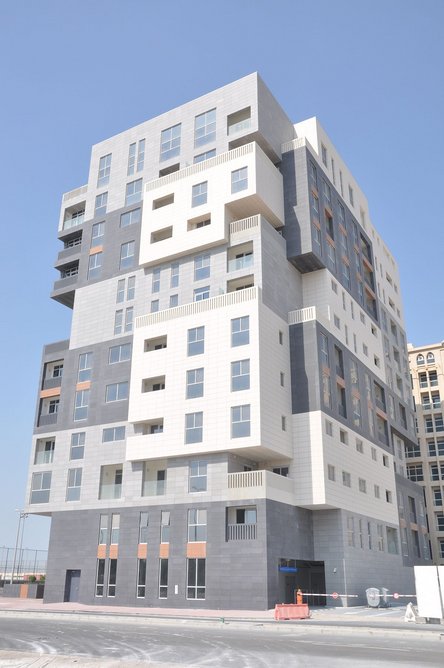 Frontek extruded porcelain by Greco Gres on a building in Rawdhat, Abu Dhabi.