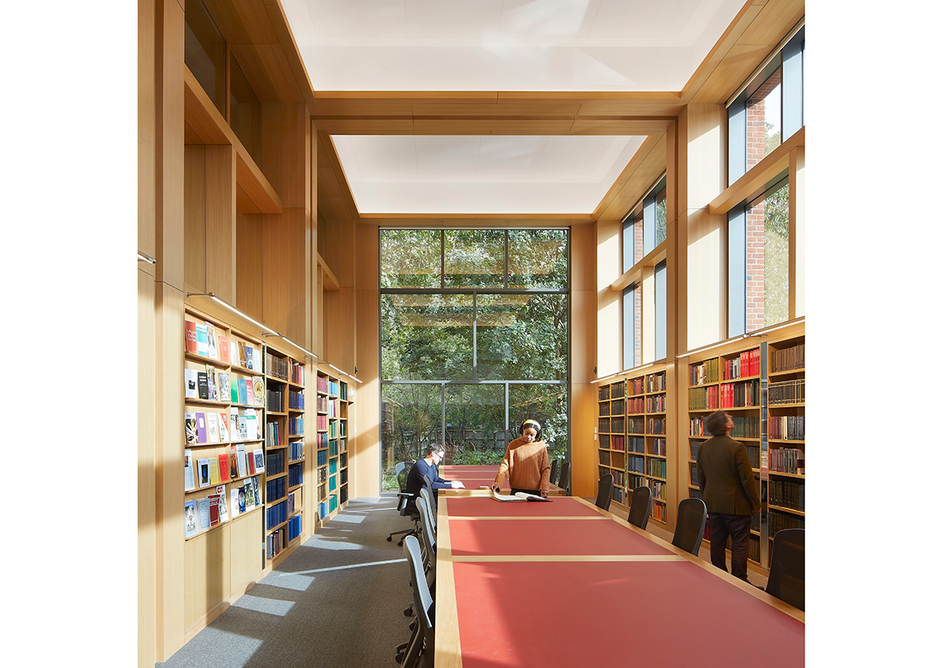 Well daylit reading room with end view to what will be a lush garden. Credit: Hufton + Crow