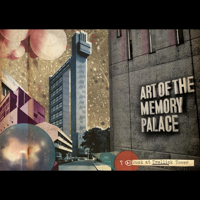 Erno Goldfinger’s high-rise features again on Dusk at Trellick Tower by Art of the Memory Palace, 2019. Artwok by Andy Votel.