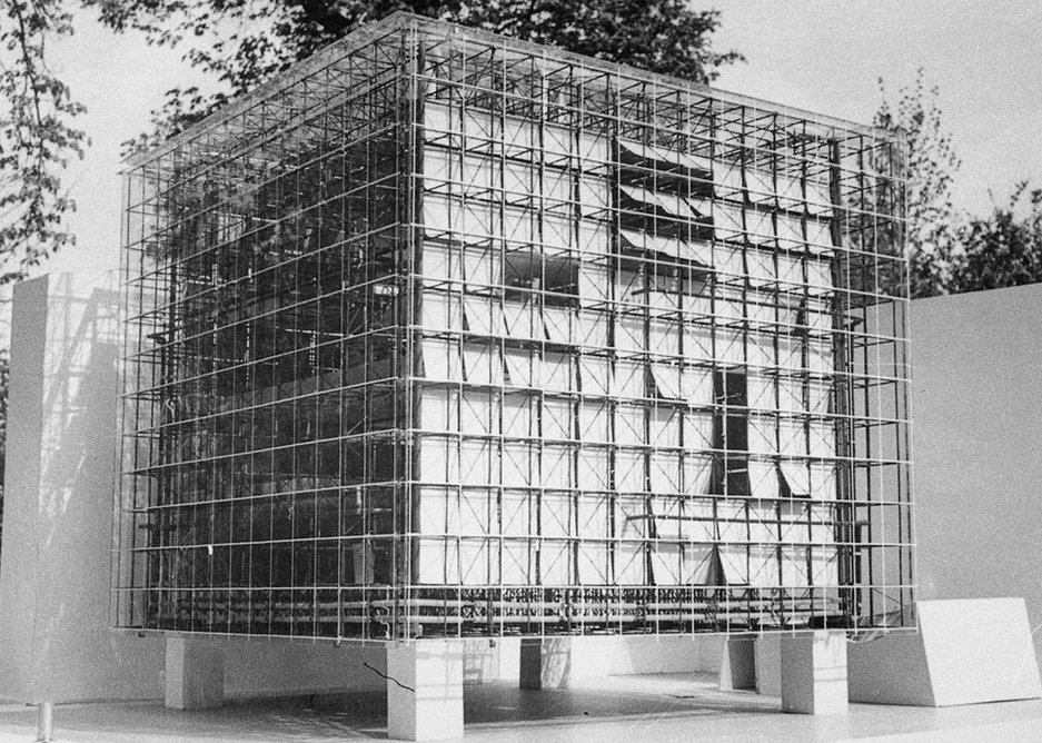 Design for Zachęta gallery extension, 1958, by Oskar Hansen, Lech Tomaszewski, Stanisław Zamecznik.