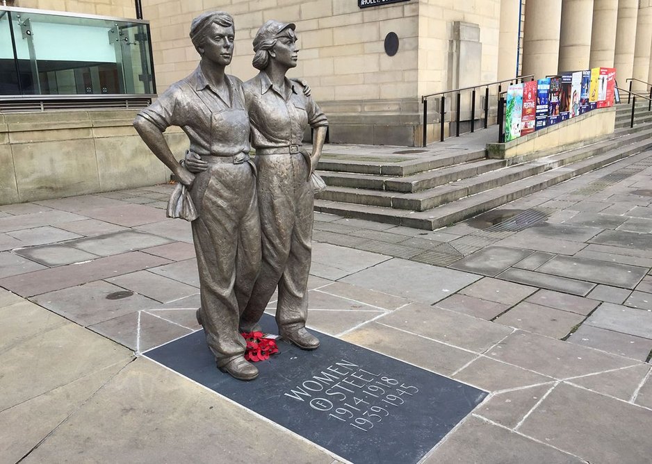 The Women of Steel statue in Sheffield honours the South Yorkshire women who took jobs in factories and steel mills during the First and Second World Wars.