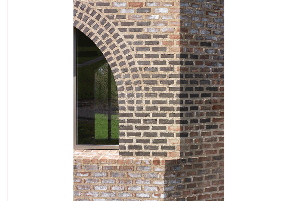 Basic brick, beautifully laid with thick flush mortar joints.