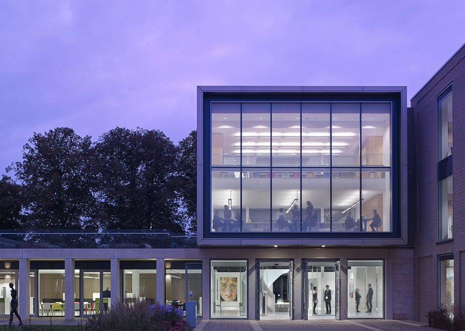 Pride of place: the learning resource centre is given its due in an aluminium and glass box.