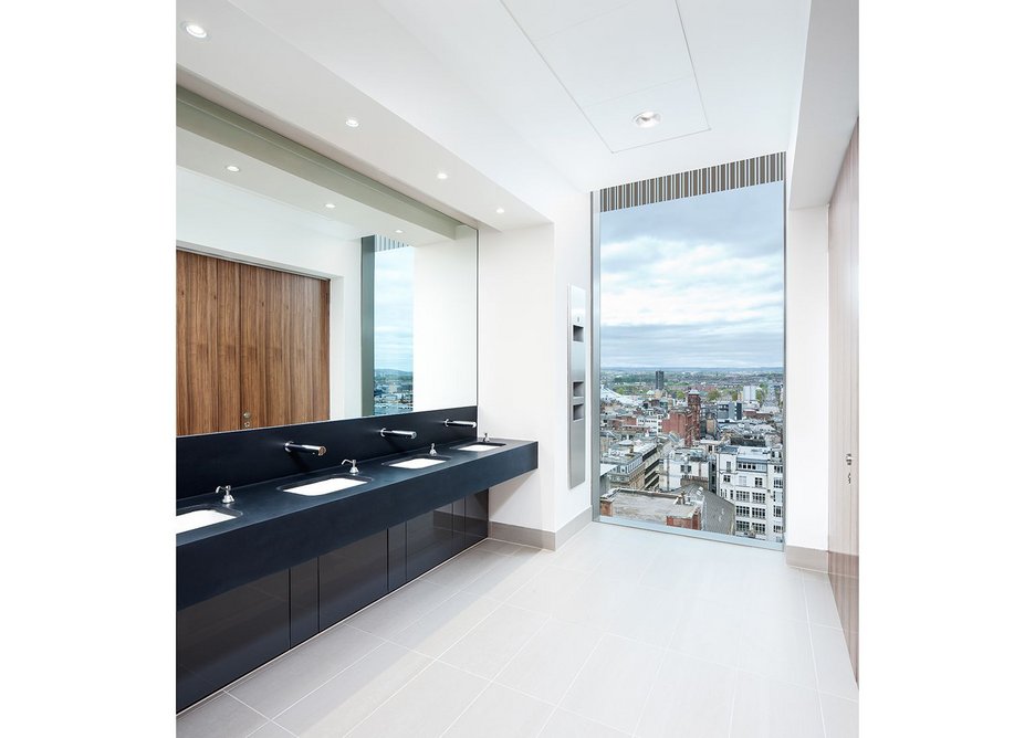 The toilets are pushed to the south elevation, giving incredible views at  upper levels.