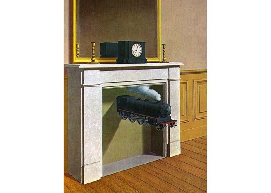 Magritte's 'Time Transfixed'. Time you fixed that fireplace, mate.