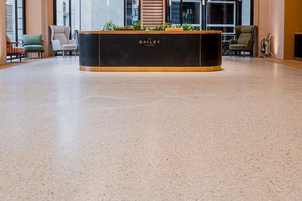 The 90m2 reception floor in Lazenby Terrazzo at The Bailey.