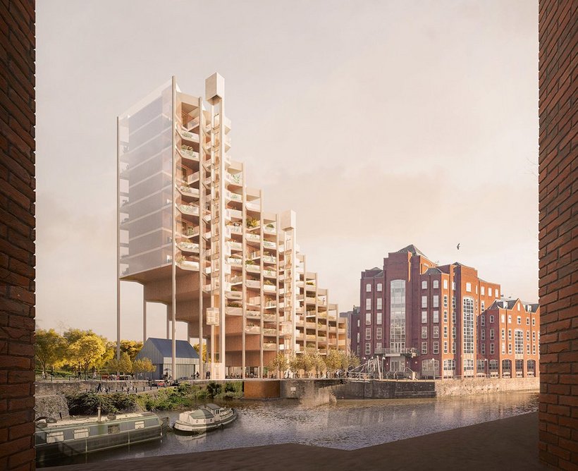Scheme for Castle Park housing competition in Bristol with CZWG.