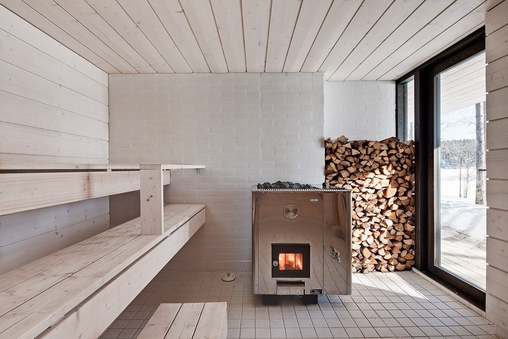 Sauna room, Four Cornered Villa, Finland, by Avanto Architects.