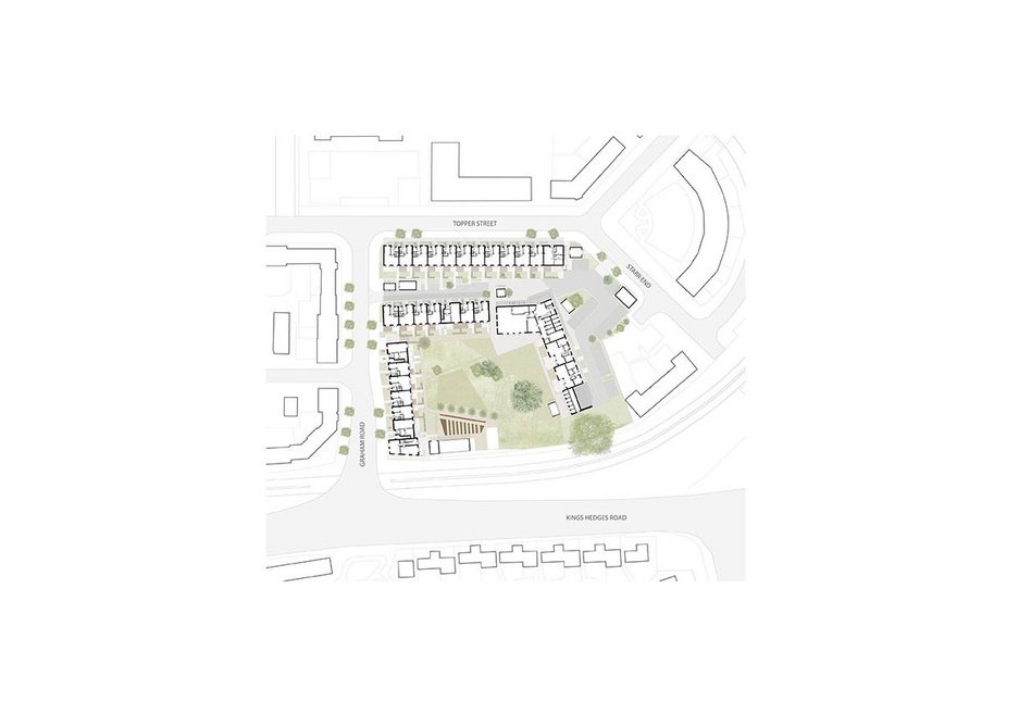 Site plan of Marmalade Lane by Mole Architects.