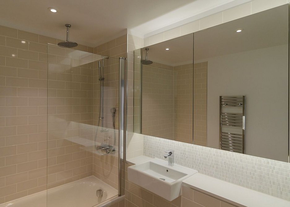 The same sanitaryware was specified across tenures but materials and finishes were more robust in rented apartments.