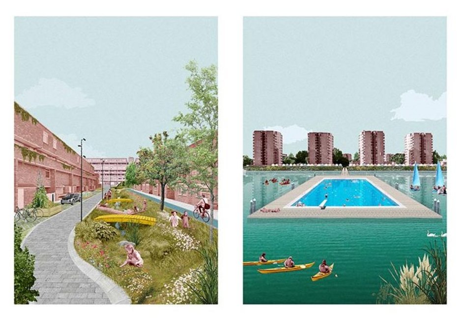 Thamesmead Re-imagined, digital collage