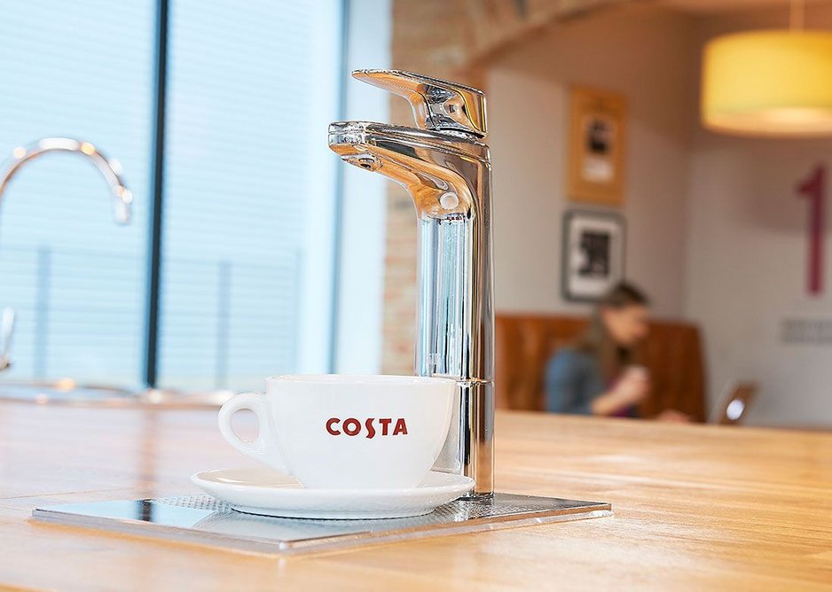 Billi Quadra 440 with XL dispenser in Chrome at the Costa Coffee 'roastery' in Basildon, Essex.