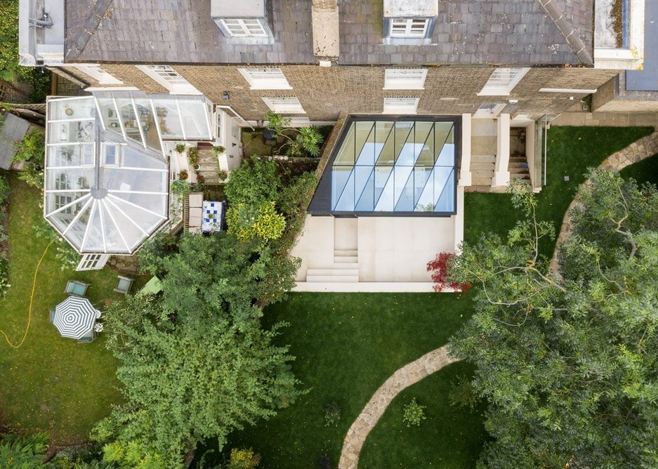 Both extension and courtyard were dictated by the extreme angle of the home’s boundary wall.