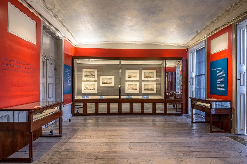 Exhibition installation of The Romance of Ruins: The Search for Ancient Ionia, 1764 at the Sir John Soane’s Museum. Photo by Gareth Gardner
