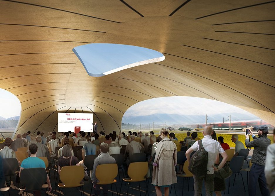 Visualization of event canopy interior view ( Render: Martin Ritt, Michael Sohm)