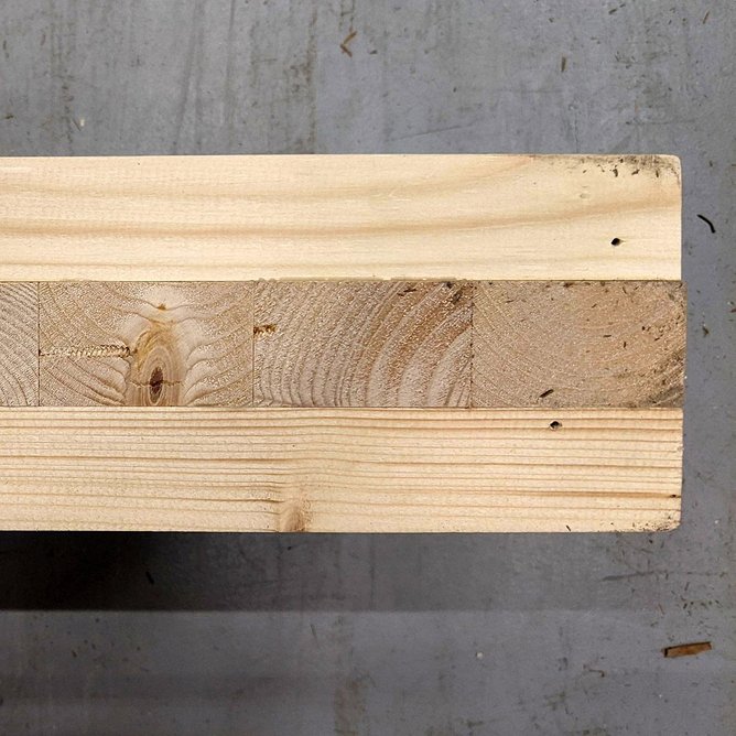 Detail of cross-laminated secondary timber panel.