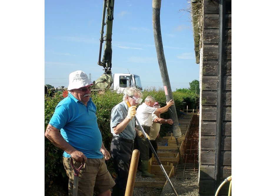 Villagers doing it together to build Burtle's community hall in Somerset.